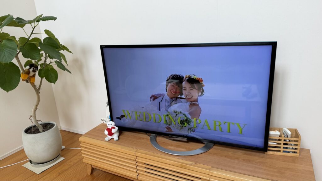 WinX DVD Authorで作成したDVDを家庭用DVDプレイヤーでテレビ再生して確認した様子
